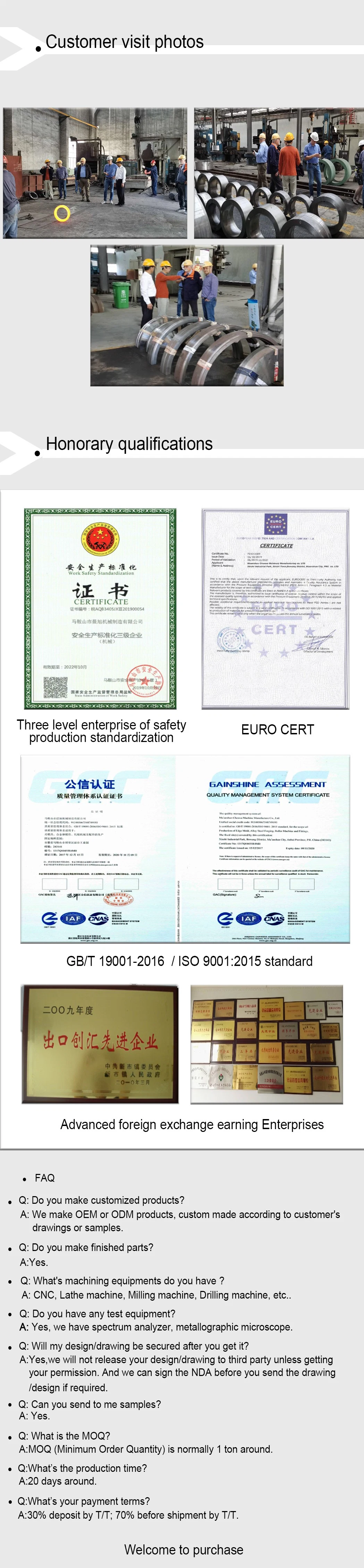 Large Size Hot Forging Ring Part for Electric Machinery